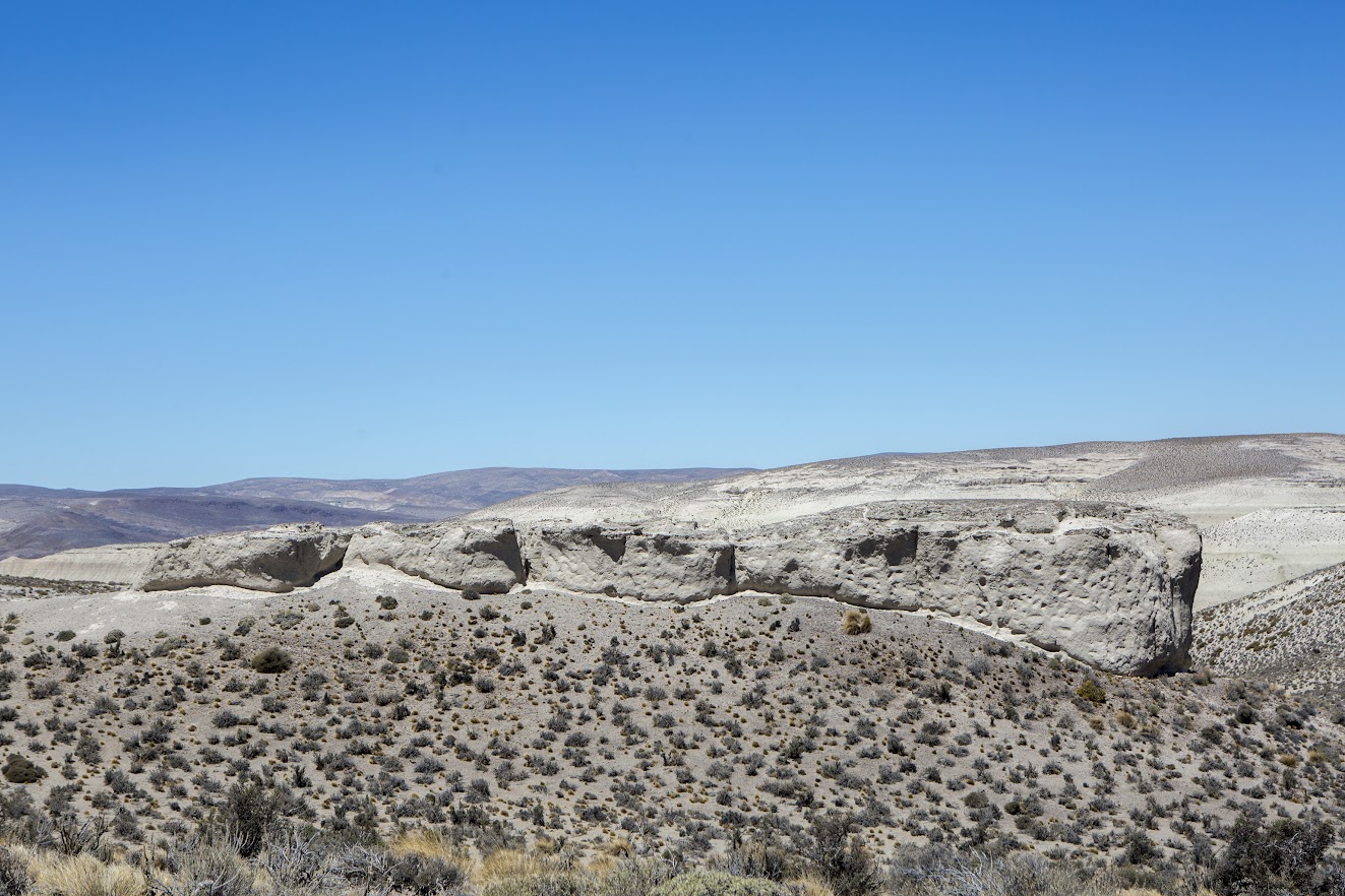 Open Patagonian steppe under a deep blue sky